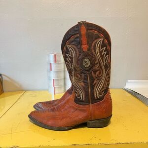 Lamasini Boots Ostrich Leg Leather Cowboy Boots Men's Size 10.5